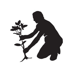 man planting trees