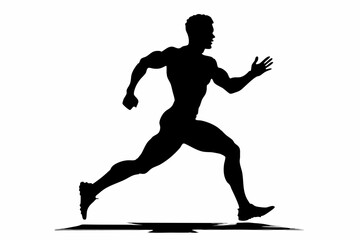 Obraz premium Silhouette Design of a Front View Male Athlete Runner in Motion with Dynamic and Bold Details