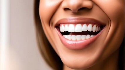 Naklejka premium Woman with a white smile