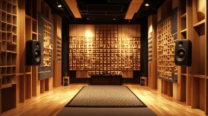 A voice actor employs acoustic treatment like foam panels to reduce echoes and create a neutral recording environment for professional-quality sound