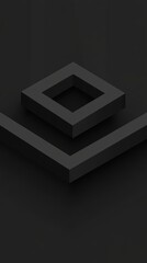 Abstract geometric shapes in dark tones create a minimalist vibe, emphasizing depth and form.