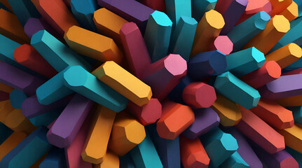 colorful felt pens on white background. Genrative.ai 