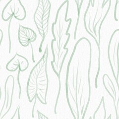 Fototapeta premium seamless abstract floral herbal pattern background fabric fashion design print wrapping paper digital illustration art texture textile wallpaper colorful apparel image with leaves 