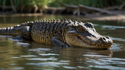 Obraz premium Alligator in River