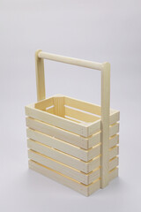 Wooden box or box for packing New Year's gifts, packaging for Christmas or birthday gift, made of wood and plywood