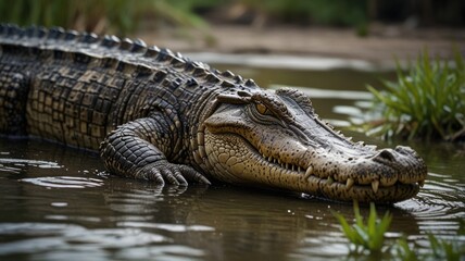 Obraz premium Alligator in River