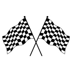 Fototapeta premium two crossed checkered racing flags svg vector cutfile for circuit along with jpg image associated on white background 