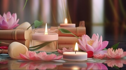 Natural essential oils in a relaxing spa