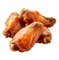 Cola chicken wings, isolated on white background