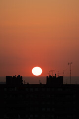Fototapeta premium dramatic sky at sunset in Madrid