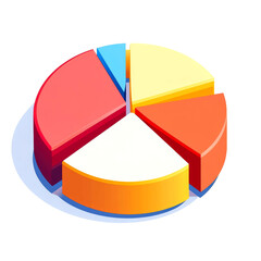 Obraz premium Colorful 3D pie chart infographic.