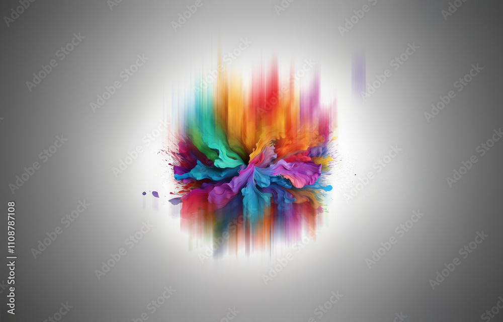 Aufkleber an isolated burst of color in the shape of a flower, against a white background.