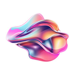 abstract 3d holo shape on transparent background