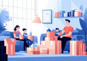 Moving to a new address for a large family with children. A new life.