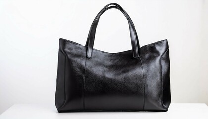 Naklejka premium black leather handbag