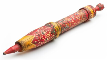 Chinese New Year firework rocket, isolate on white background, symbolizing celebration,