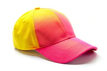 Fototapeta premium A yellow and pink hat with a yellow band