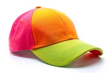 Fototapeta premium A yellow and pink hat with a yellow band