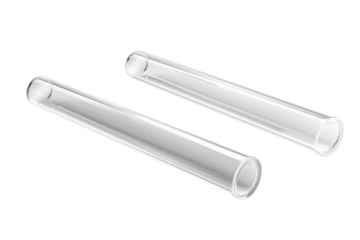 Clear glass test tubes used in laboratory experiments and scientific research