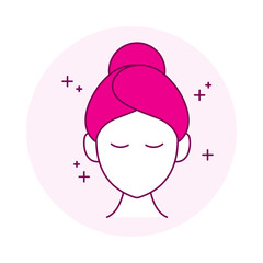 Skincare Icon &ndash; Face with Sparkles Representing Healthy and Glowing Skin