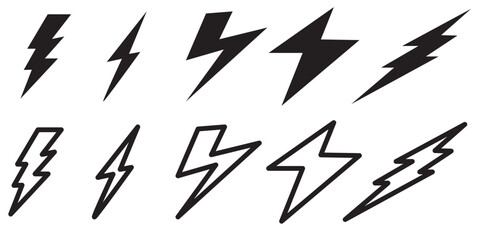 Flash icon. Lightning Bolt icon.