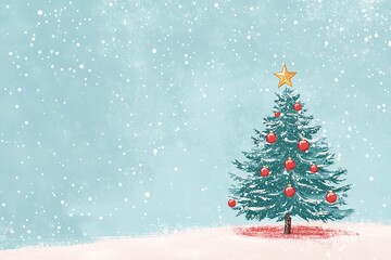 Fototapeta premium Happy Santa claus standing with gift boxes and christmas tree. Cartoon character. Vector illustration 