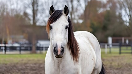 portrait of a white horse