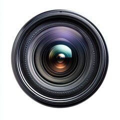 High-End Digital Camera Lens on White Background