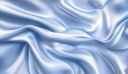 Obraz premium Soft Elegant Light Blue Satin Fabric with Beautiful Flow and Texture, Ideal for Fashion, Textile Design, and Elegant Backgrounds in Modern Visual Art Projects