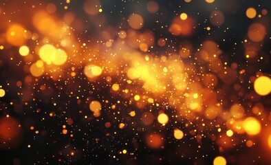 Obraz premium Sparkling Golden Bokeh Background with Glowing Orbs and Soft Light Effects Creating a Magical Atmosphere for Celebratory and Artistic Designs