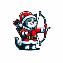 Obraz premium merry christmas animal being santa 