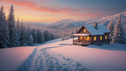 "Enchanting Winter Nights: Christmas Sale at the Snow-Covered Cottage"