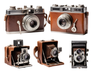 set of vintage cameras