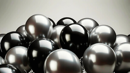 black and silver baloons