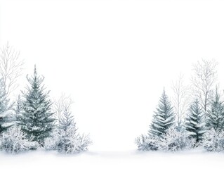 Obraz premium Enchanting Watercolor Snowy Landscapes - Winter Christmas Artwork on Isolated White Background | Ultra-Detailed Holiday Trees Painting