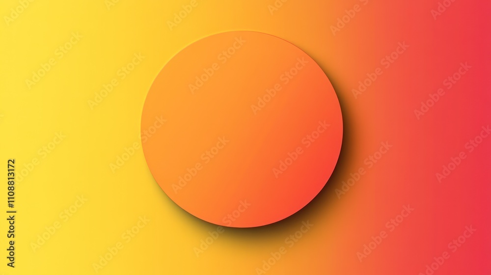 Poster orange circle on a yellow to red gradient background