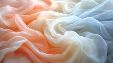 Fototapeta premium Waves of soft fabric in pastel tones abstract flo_0183