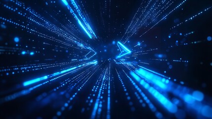 Obraz premium Blue Speed Growth Up Arrows Set - Isolated Digital Abstract