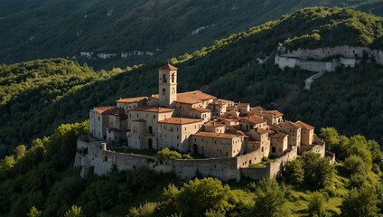Obraz premium San Pietro Infine, ghost village and historic park, Molise, Italy.