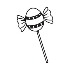 Candy Icon Design in Silhouette Style - Vector Template.