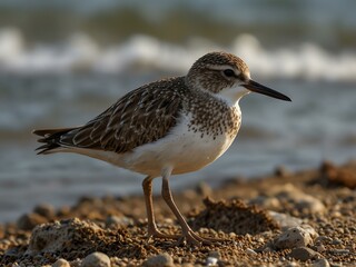 Obraz premium Sandpiper on the shore.