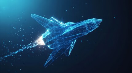  Business Success Strategy - Low Poly Wireframe Spaceship Launch