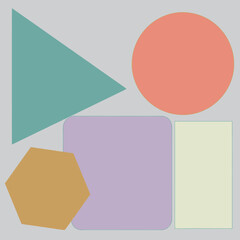 Minimalist Abstract Vector Art with Bold Geometric Shapes and Muted Color Palette
