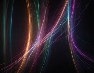 Naklejka premium Colorful streaks of light creating dynamic patterns, dynamic, design