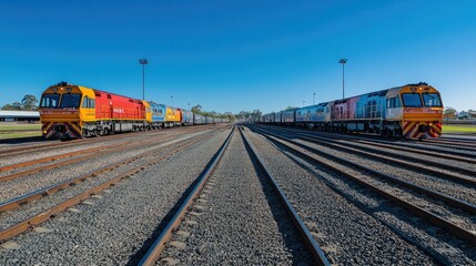Locomotives on Parallel Tracks in Clear Sky