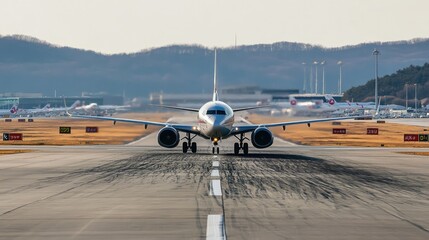 Private Jet Ready for Takeoff on Runway