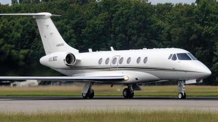 Private Jet on Runway Ready for Takeoff