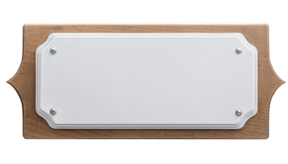 Blank Wooden Sign White Plaque Textured Surface Modern Frame Nameplate Announcement Board Empty
