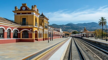 Naklejka premium Scenic Andalusia Train Station with Beautiful Architecture