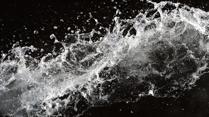 Obraz premium A dramatic splash of water against a dark background, with crystal-clear droplets frozen in motion.